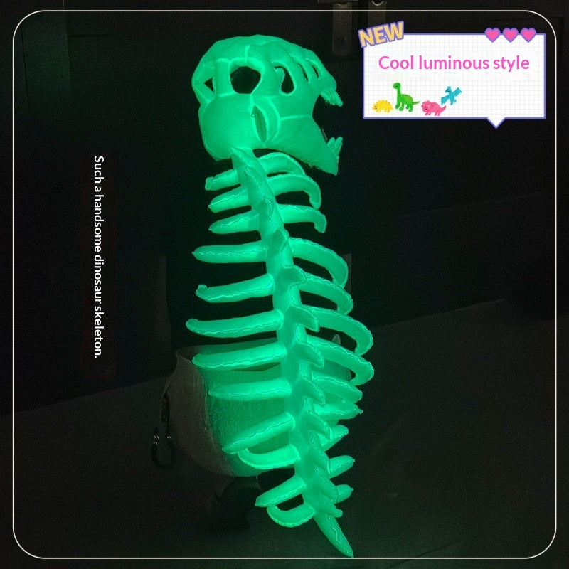 Ensemble de masque de squelette de dinosaure avec peluche