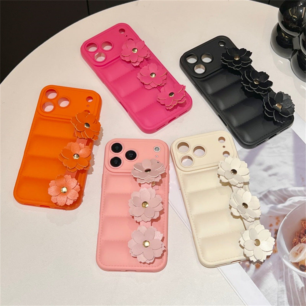 Camellia Buckle Phone Puffer Case