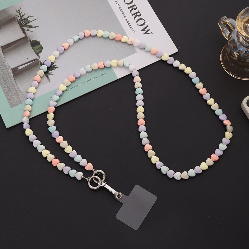 Acrylique Pearl Lanyard Chaîne d'épaule Étui de téléphone Bracelet de lanière