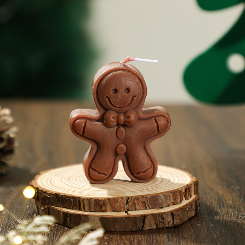 Décorations de Noël Gingerbread Man Bougie parfumée Forme créative Souvenir bureau cadeau