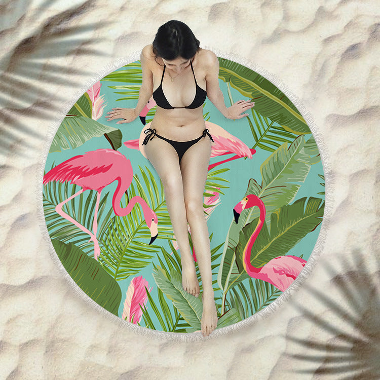 Serviette de plage fringée, serviette de bain ronde, serviette de plage