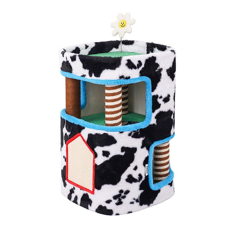 Zeze Four Seasons ferme Villa cadre d'escalade Maison de chat double-layer