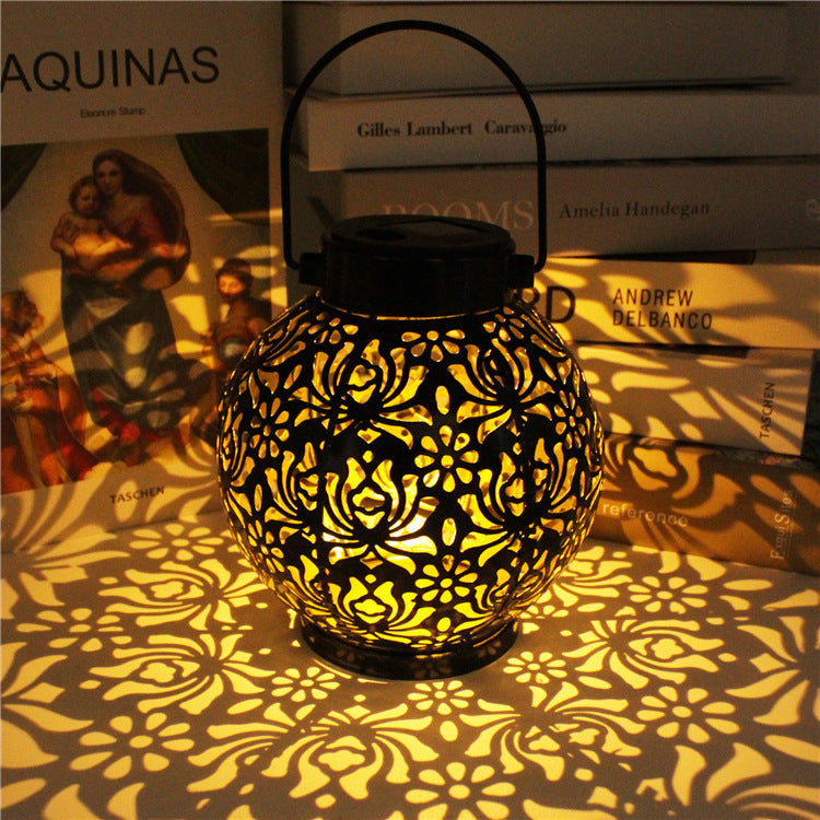 Lampe à suspension extérieure Hollow-Design à énergie solaire