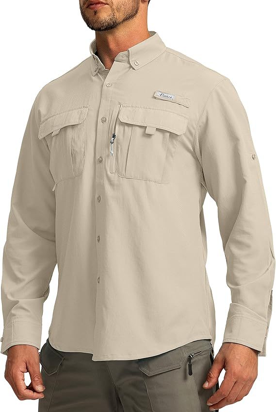 Men's long-sleeved collared shirt