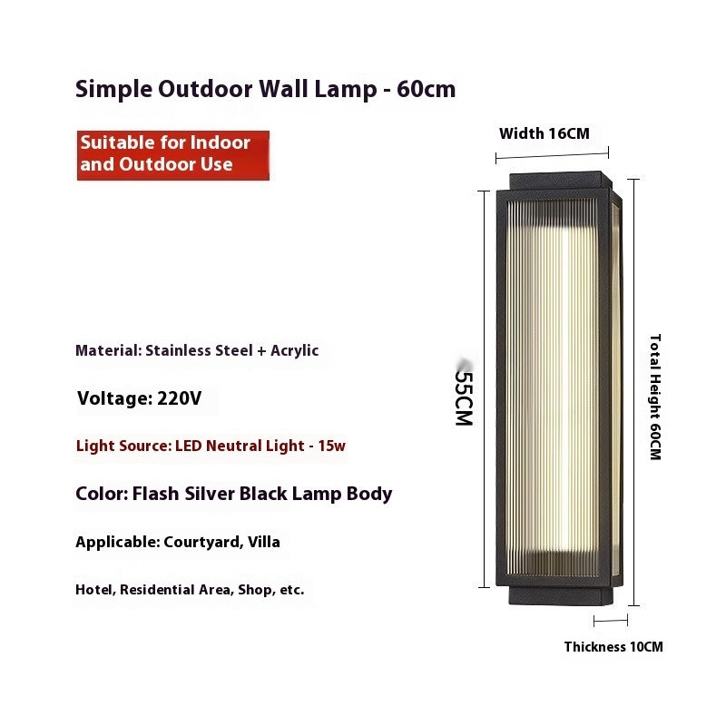 Lampe murale extérieure étanche en acier inoxydable