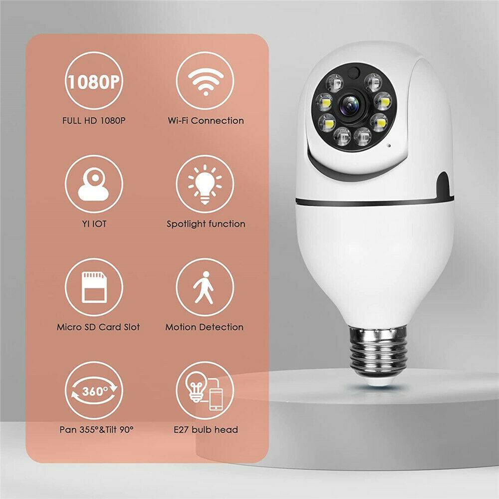 E27 1080P HD IR Bulb Camera Wireless Wifi Smart Home Security Camera
