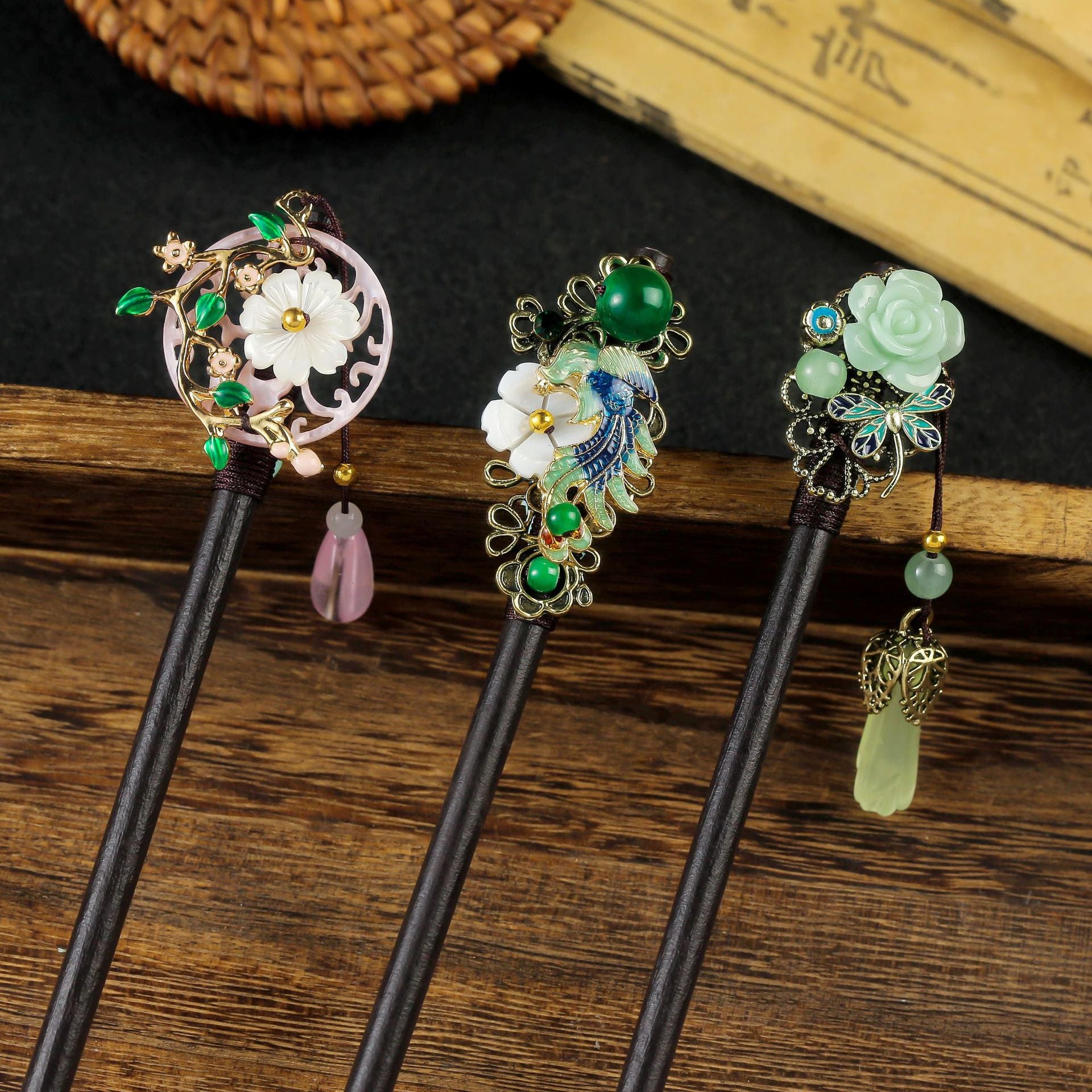Épin à cheveux en bois de style chinois pour Updos