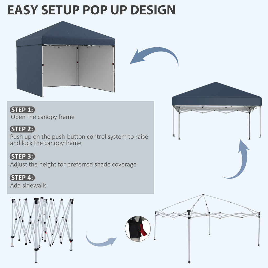 10 x 10 Pop Up Canopy avec parois latérales