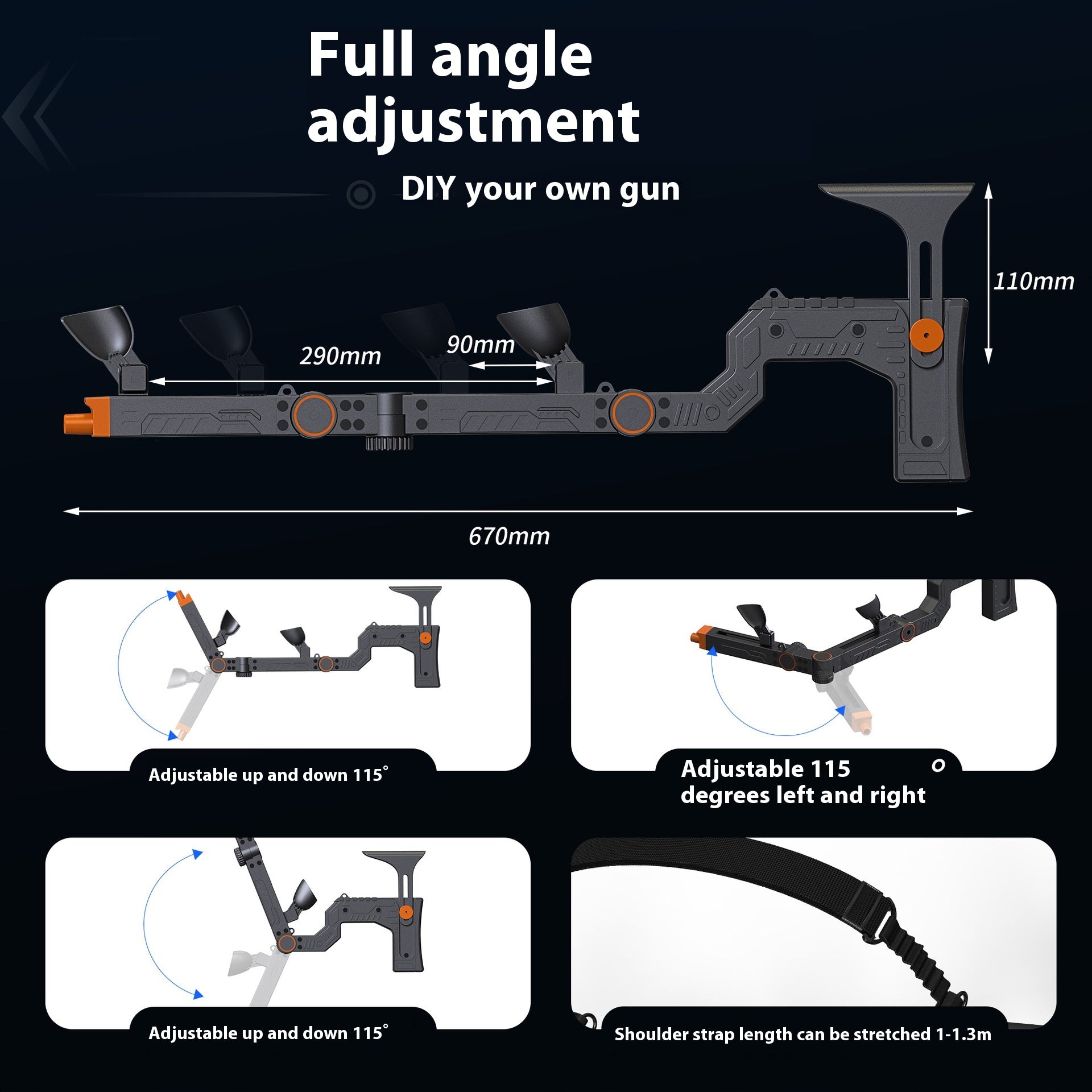 Gun Mount Sous-machine Gun VR Accessoires physiques auxiliaires