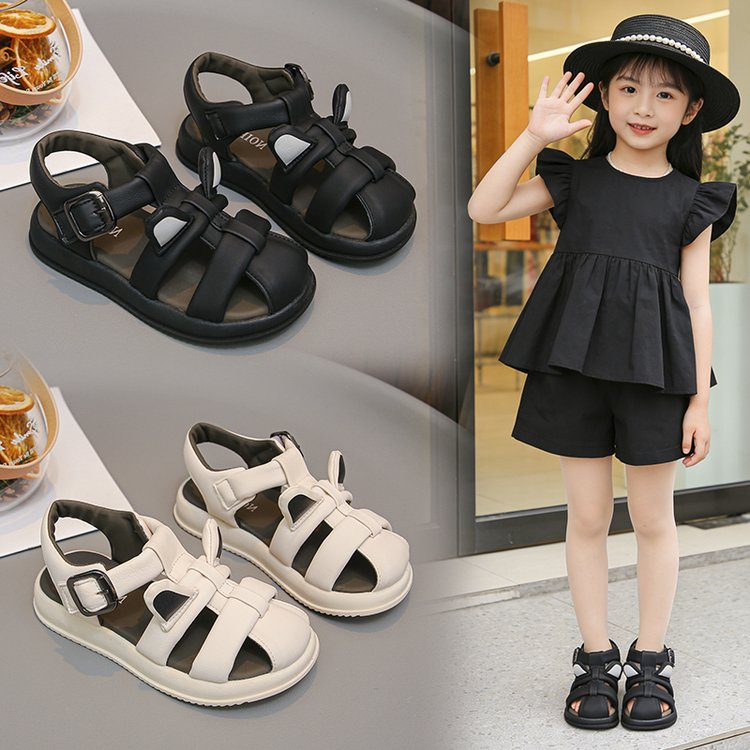 Été Style coréen orteil fermé filles Sandales Mode Casual chaussures étudiantes en gros