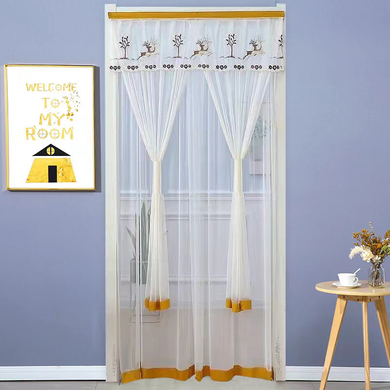 Tissu de rideau résistant aux moustiques sans punch Mesh Rideaux Chambre Dentelle Partition Four Seasons