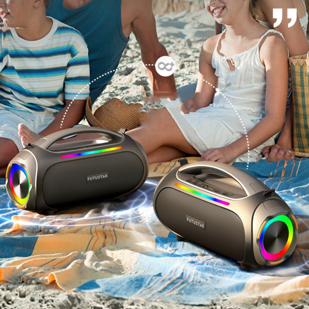 Camping Portable Imperméable 60W sans fil Bluetooth Extra Bass Colorful Light Audio