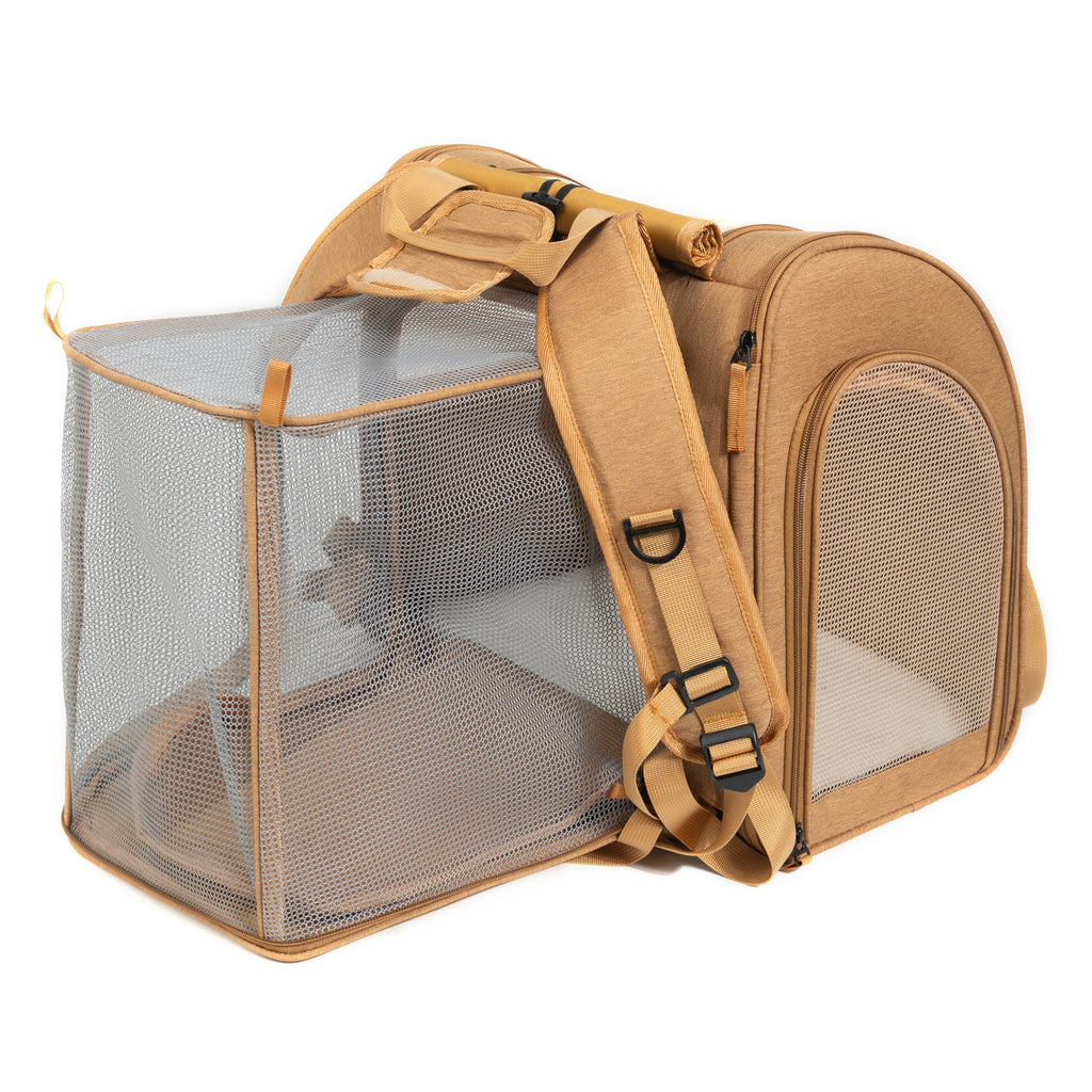 Sac à dos portatif pour animaux de compagnie à deux épaules extensibles pour les sorties