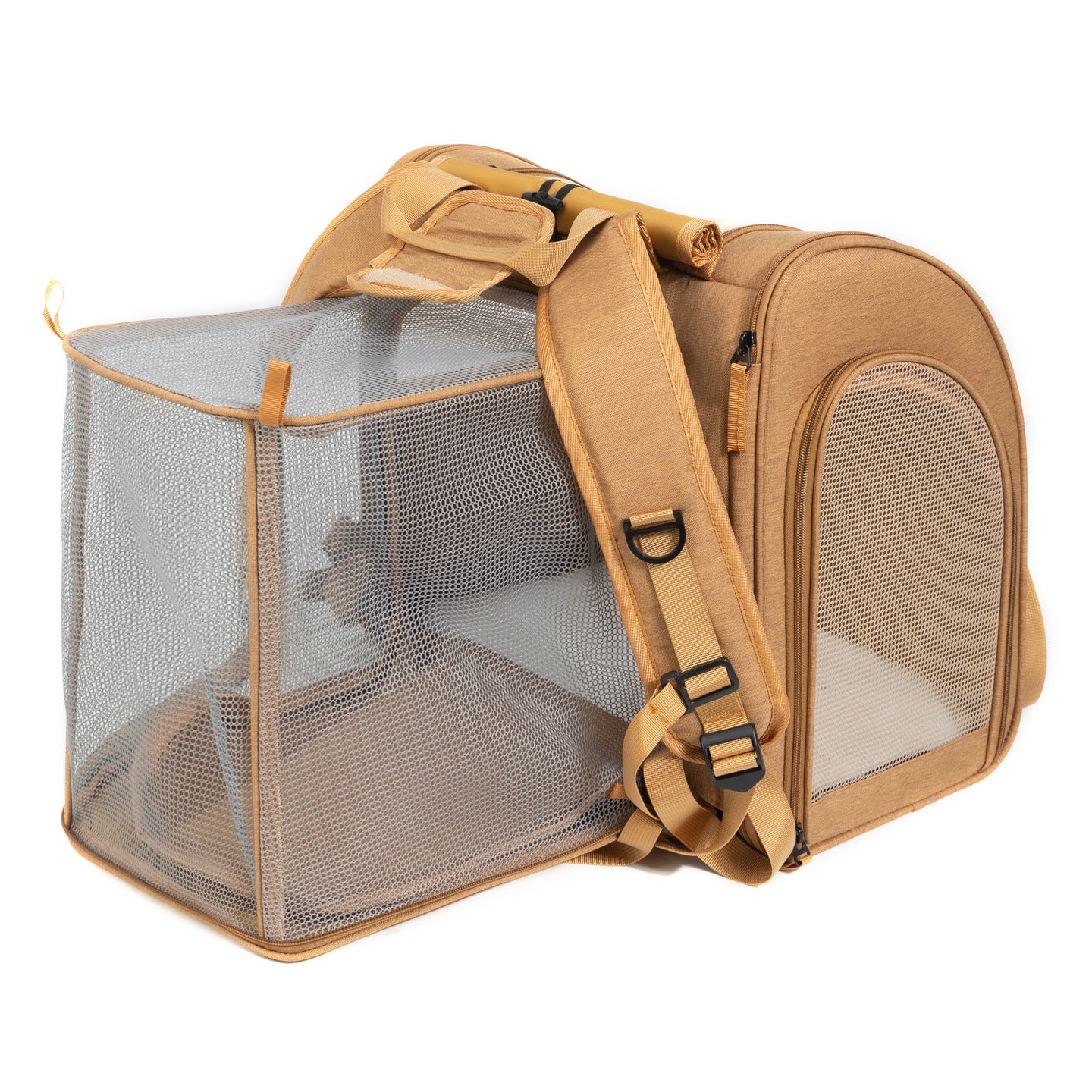 Sac à dos portatif pour animaux de compagnie à deux épaules extensibles pour les sorties