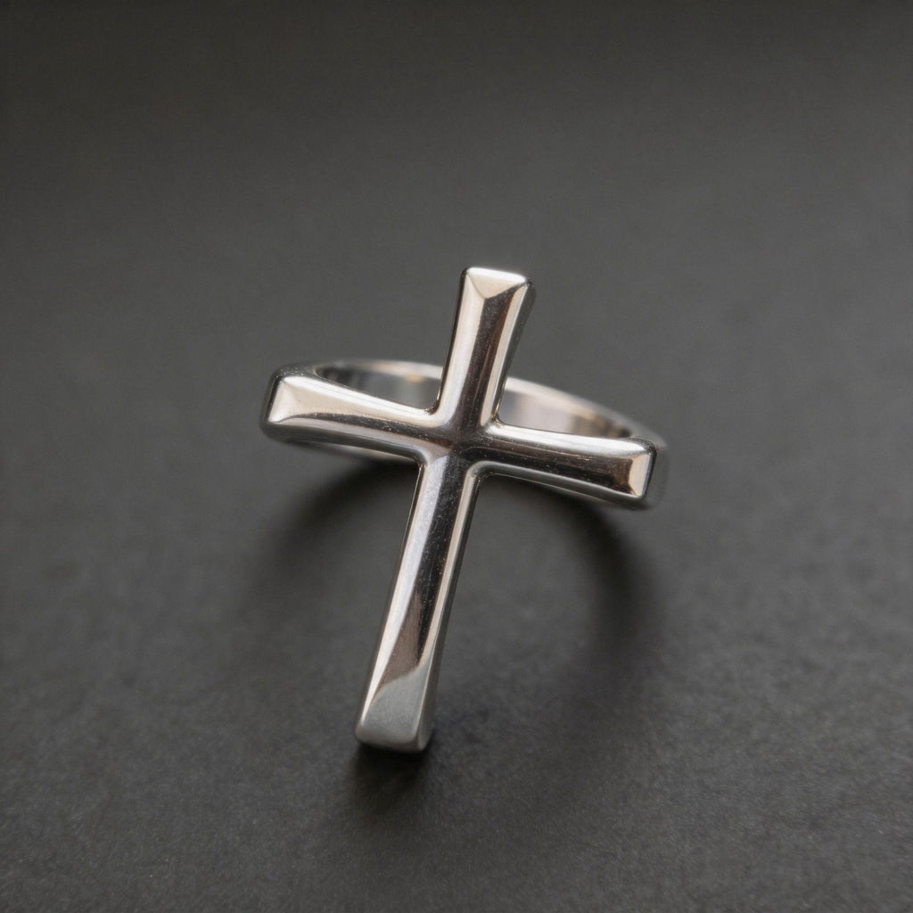 Nouveau style Cross Mens Niche Minimalist Ring