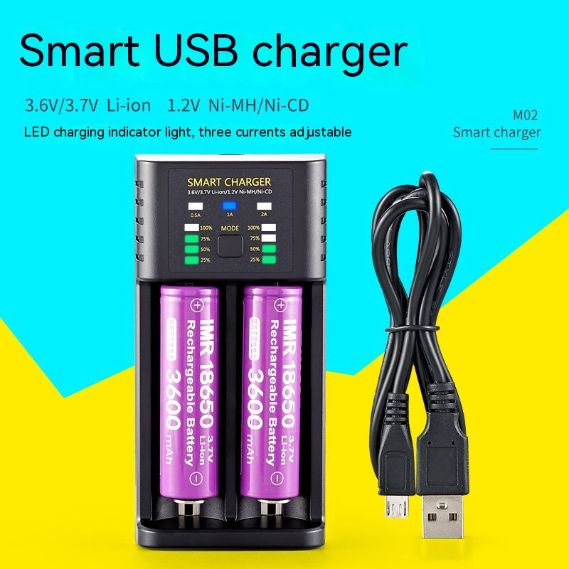 18650 Chargeur 4 Slot USB Lithium Ion 37V Batterie Aani-mh 12V Batterie à courant élevé 2A Charg