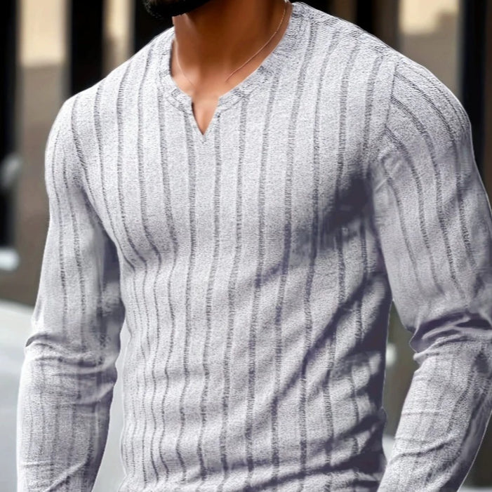 V-col manches longues Hommes tricoté Top