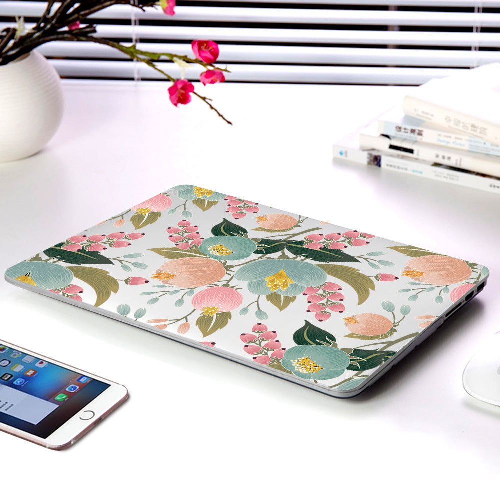 Plastic Laptop Protection Shell Série de fleurs partielles