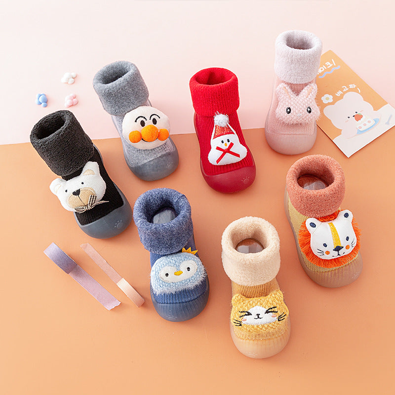 Chaussures de bébé bébé épais d'hiver Soft Bottom Indoor Non-slip