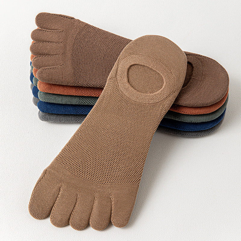 Men's mince Mesh Respirant Cinq doigts Chaussettes invisibles