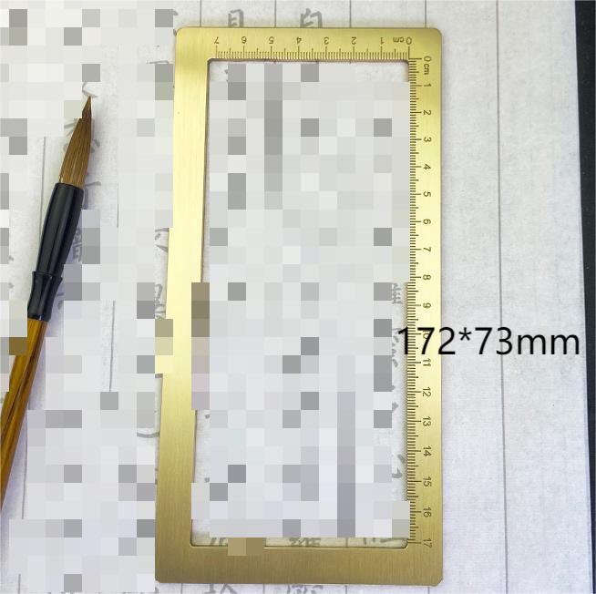 Brosse de poids et échelle de papier de calligraphie en laiton