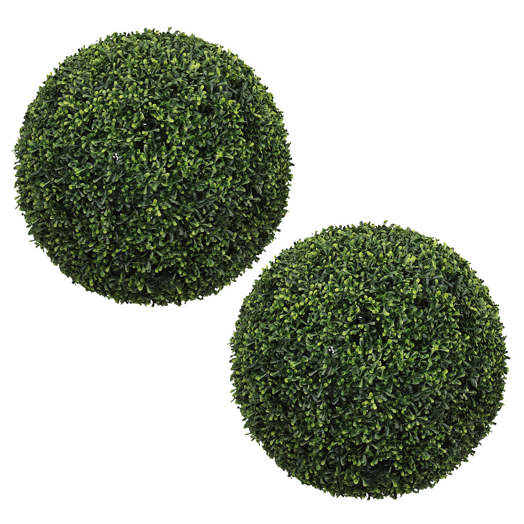 18.5IN Balles topiaires Plantes artificielles de faux bois à l'extérieur Grandes sphères décoratives vertes
