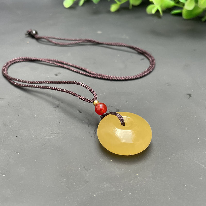 Beige Jade Ping An Buckle 25mm10 Yuan Modèle Stall Supply Live Delivery Bien-être Produits Me