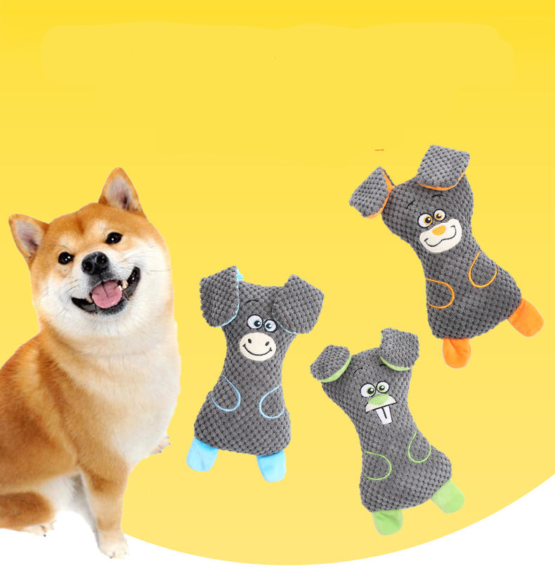 Jouets en peluche de chien Squeak mignons formes animales Grin de dents et de dents propres Pla interactif