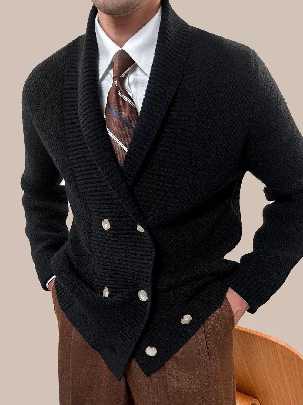 Chandail à col V haut de gamme Hommes Retro Slim-Fit Sweater Sweater Manteau mode pour hommes