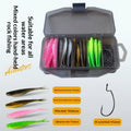 Weihai Soft Bait Set Lure Kit avec des vers à queue de fourche 66 pièces