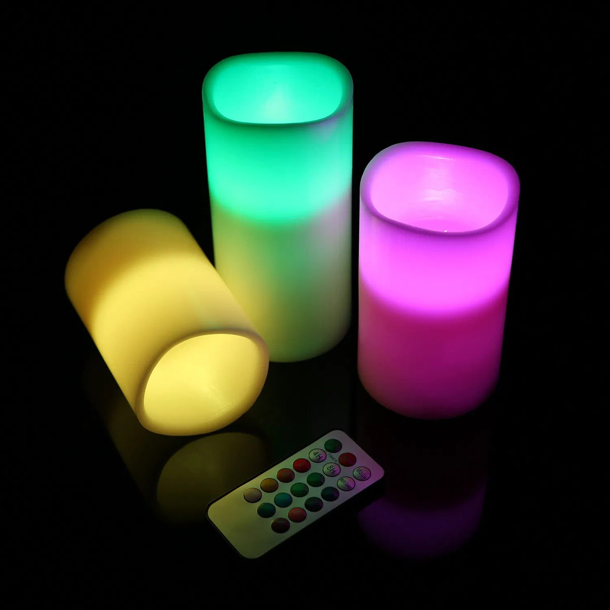 Bougies sans flamme de 12 couleurs - Bougies LED avec télécommande et minuterie automatique