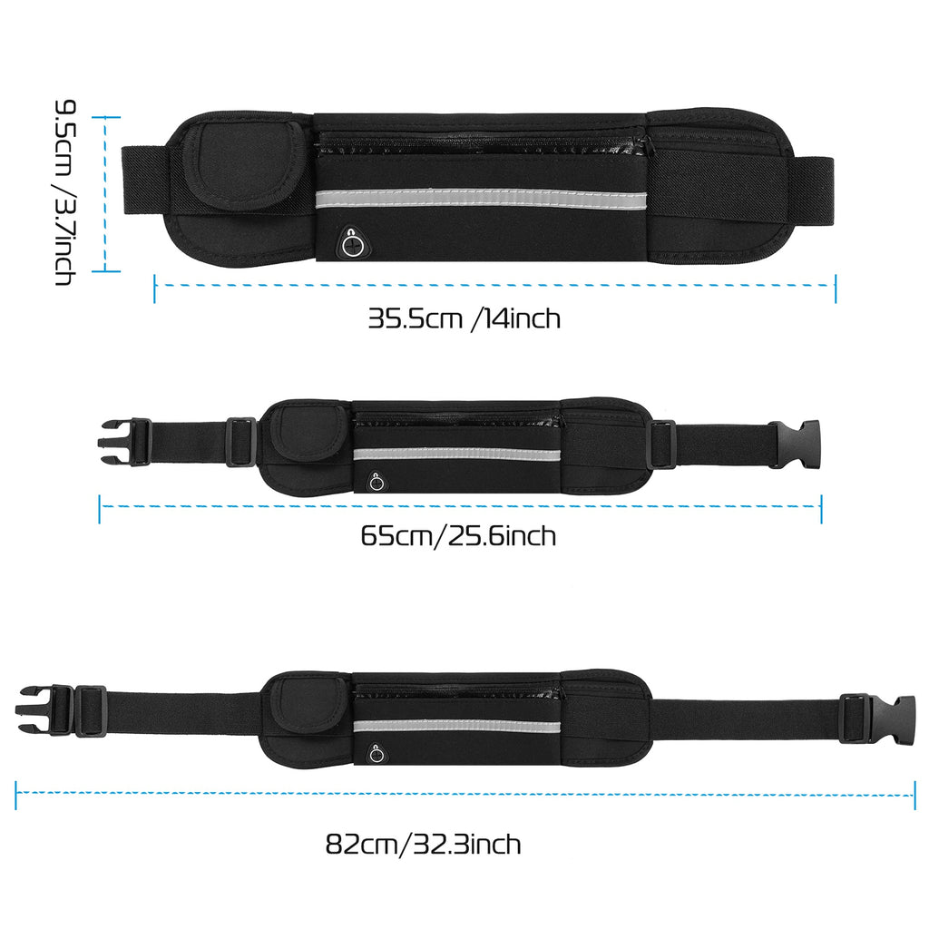 1Pc Sports Waist Bag Running Belt Pack Waterproof Waist Pouch réglable