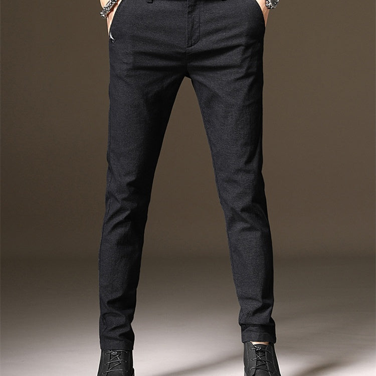 Pantalons de crayon élastique Slim Fit pour jeunes hommes