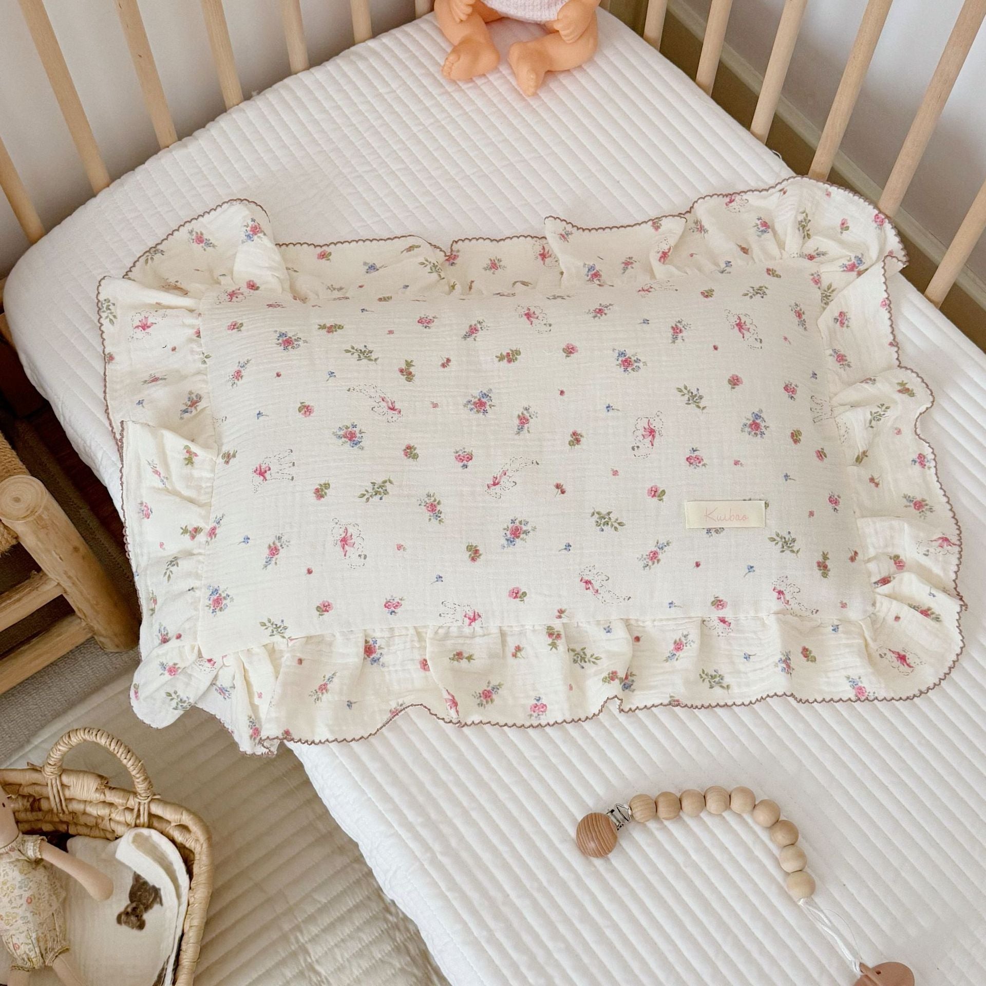 Coussin en coton floral de style coréen Gauze