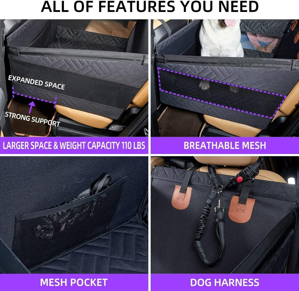 Siège de voiture de chat de chien de fond dur pour booster de gros et moyen animaux de compagnie