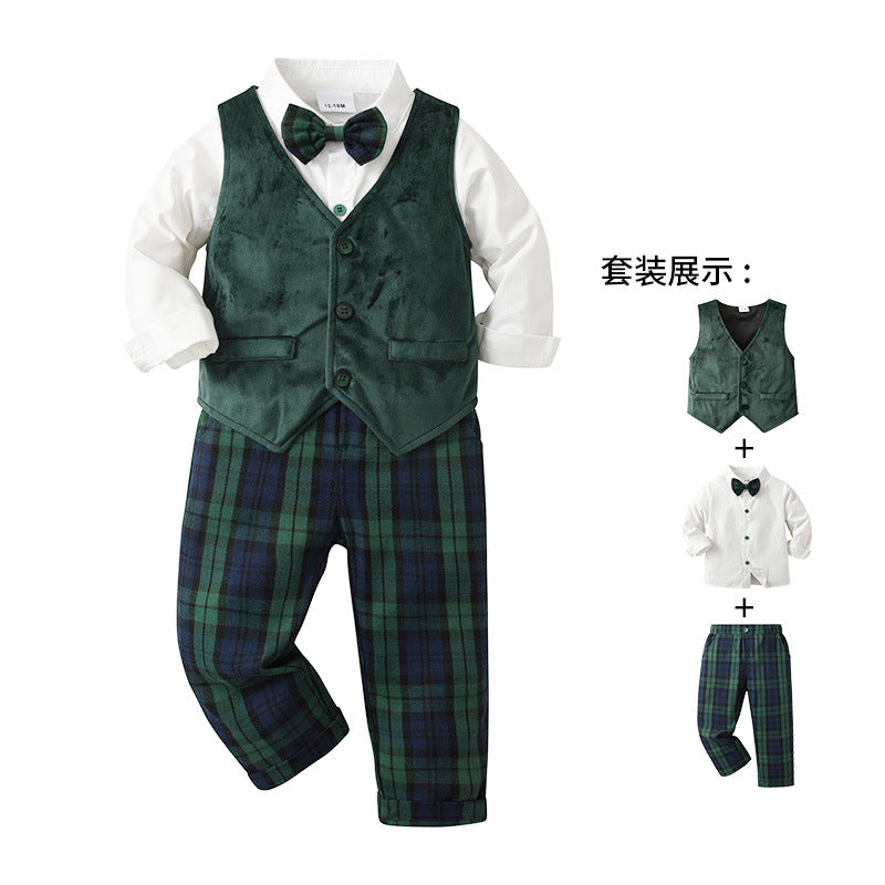 Bébé Garçons Costume trois pièces avec gilet et veste formelle