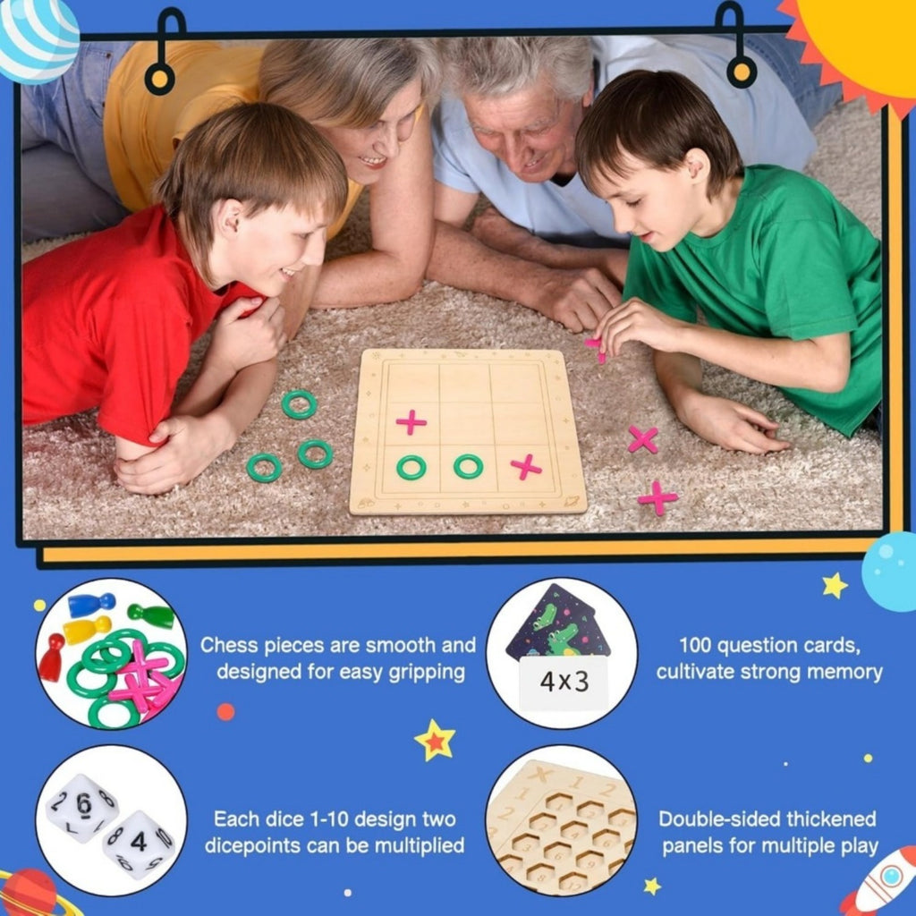 Multiplication du jeu éducatif avec des cartes numériques et des pièces de jeu en bois pour Math Pr
