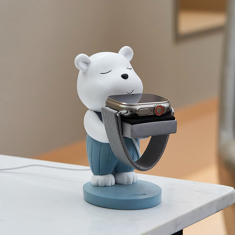 Wowu Original Design Bear Watch Charger Bracket Cartoon Ornements de literie anti-perte