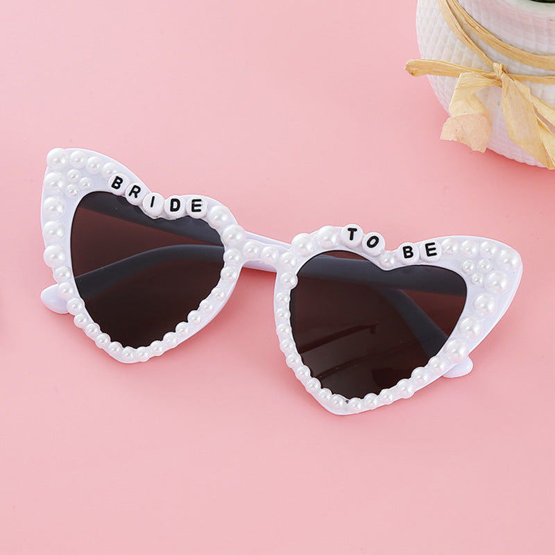 Voile, bracelet de coiffure en perles de mariée Lunettes de soleil monopièces