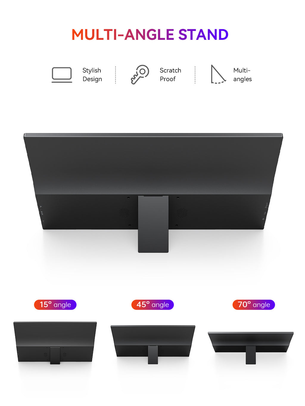 UPERFECT 15,6 pouces Portable Monitor 1080P FHD IPS Display 125 pour cent SRGB USB C HDMI Plug