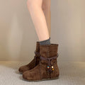 Automne Femmes Niche Vieille Bottes de cheville de Tassel