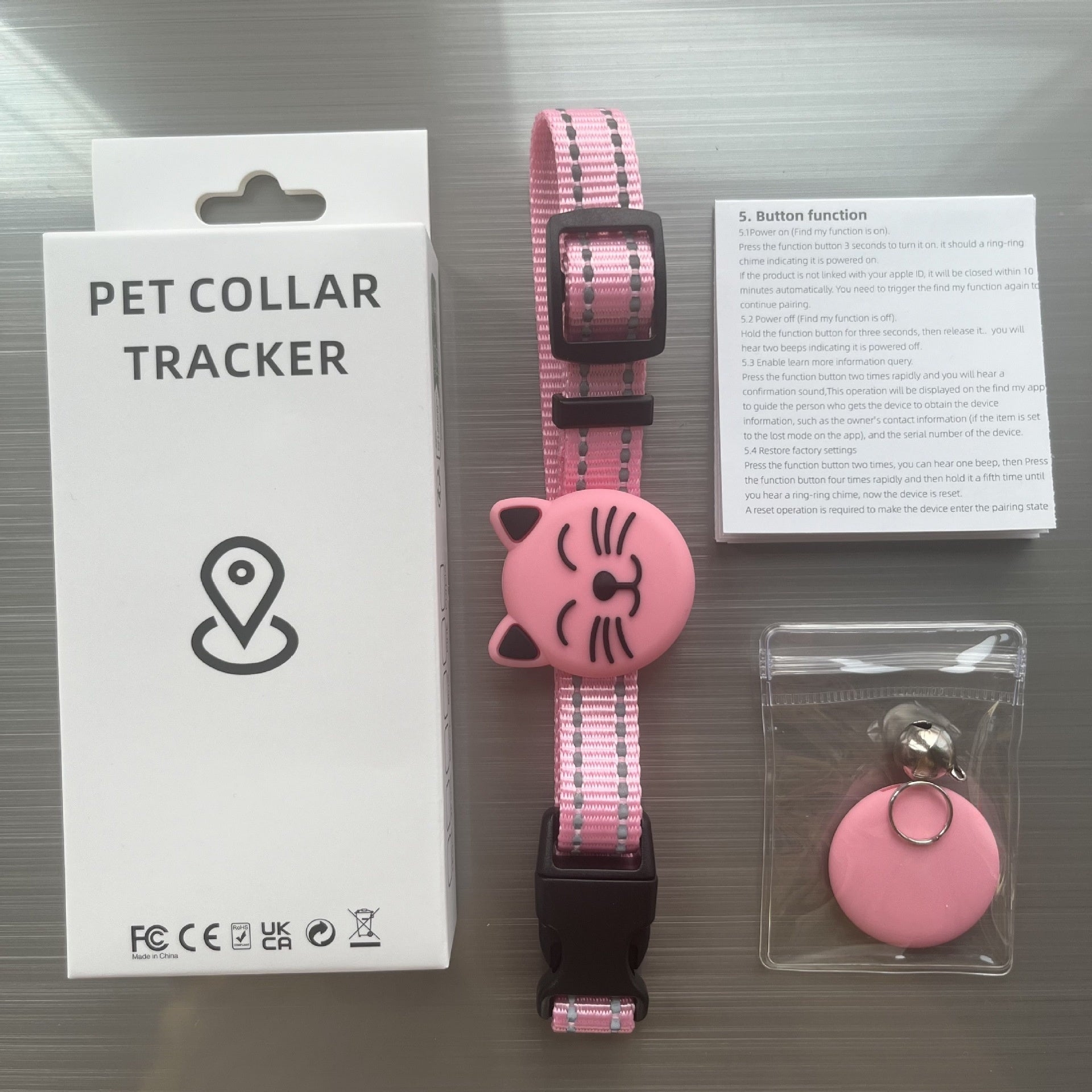 Smart GPT Pet Tracker Trouver Collier Anti-Lost Cat Locator Ajustable Sécurité Buckle Reflect
