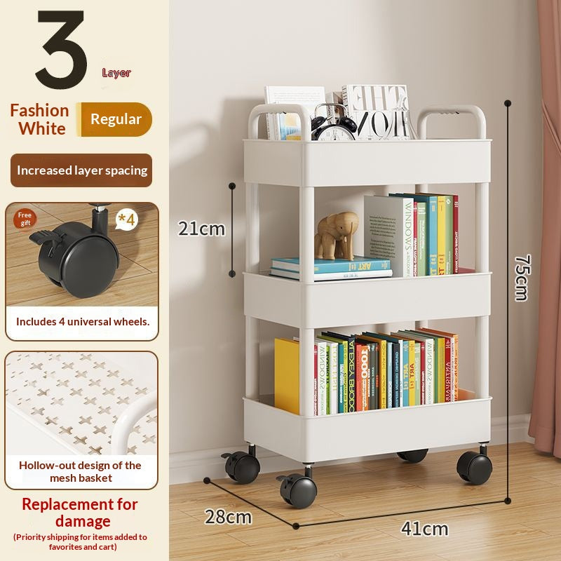 26cm White-3 Layers-wheels-4 Crochets-collantsPetit panier