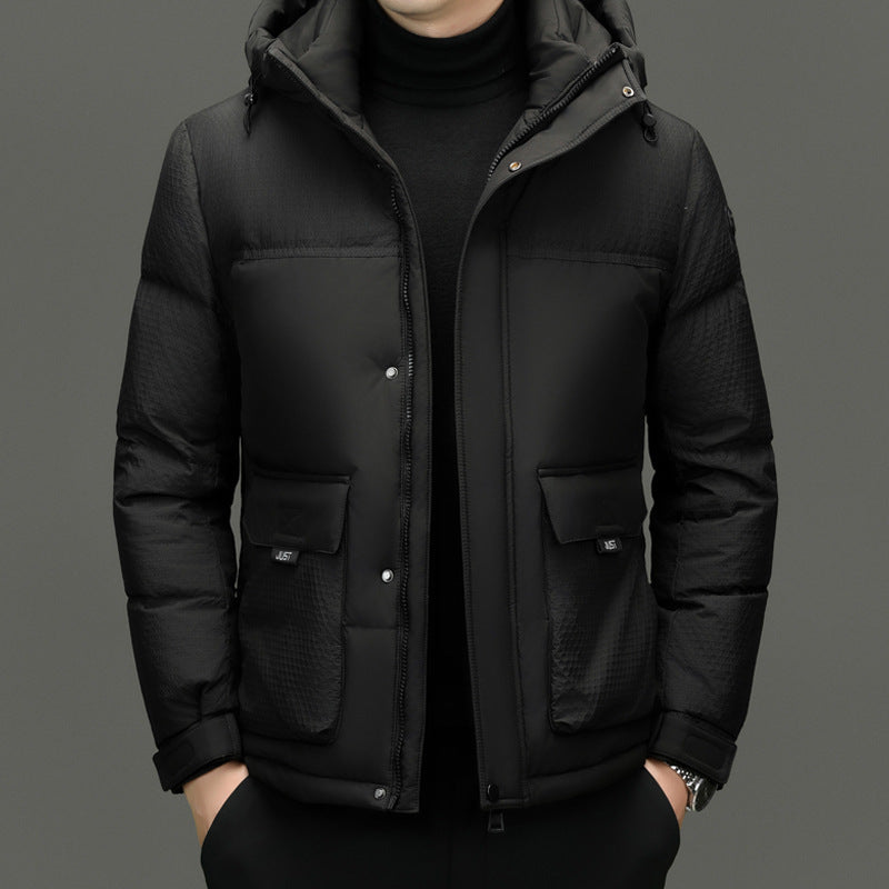 Veste à capuche casual courte de canard blanc d'hiver