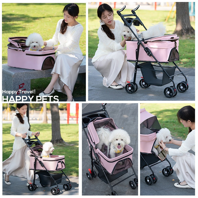 Poussette pour chiens et chats léger et pliable