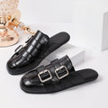 Soft Leather Version Mules d'orteils fermés Femmes Port extérieur