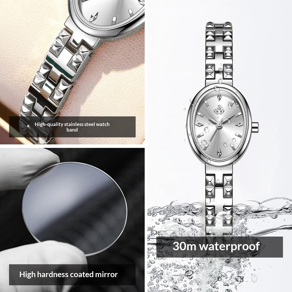 Montre Quartz de luxe abordable avec un bracelet en acier pour les femmes