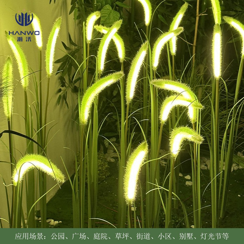 Simulation extérieure Solar Dogtail Grass Lampe LED Décoration Lampe de pelouse