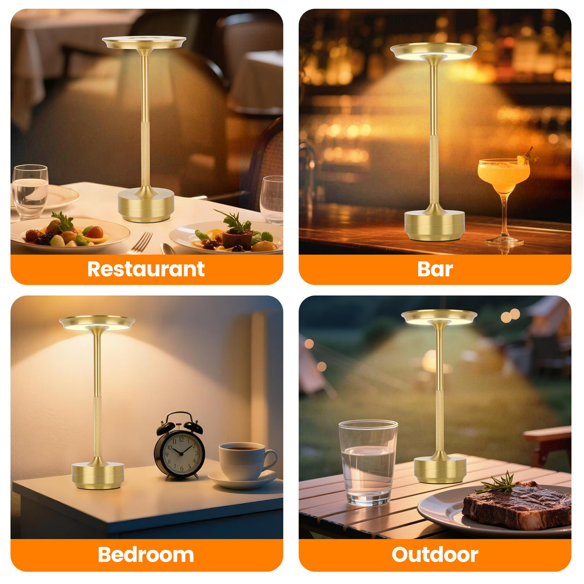 Lampe de table rechargeable sans fil 2pcs