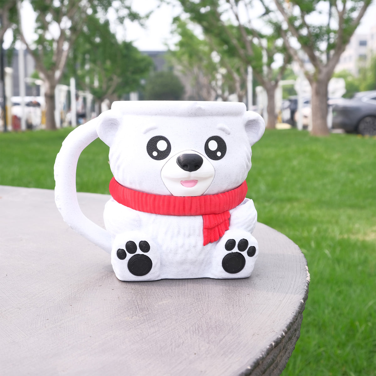 1PC 3D Imprimé Pinte de crème glacée pour animaux avec poignée